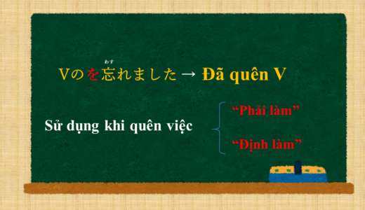 “Đã quên V” tiếng Nhật là gì?→Vのを忘れました Ý nghĩa và cách sử dụng.